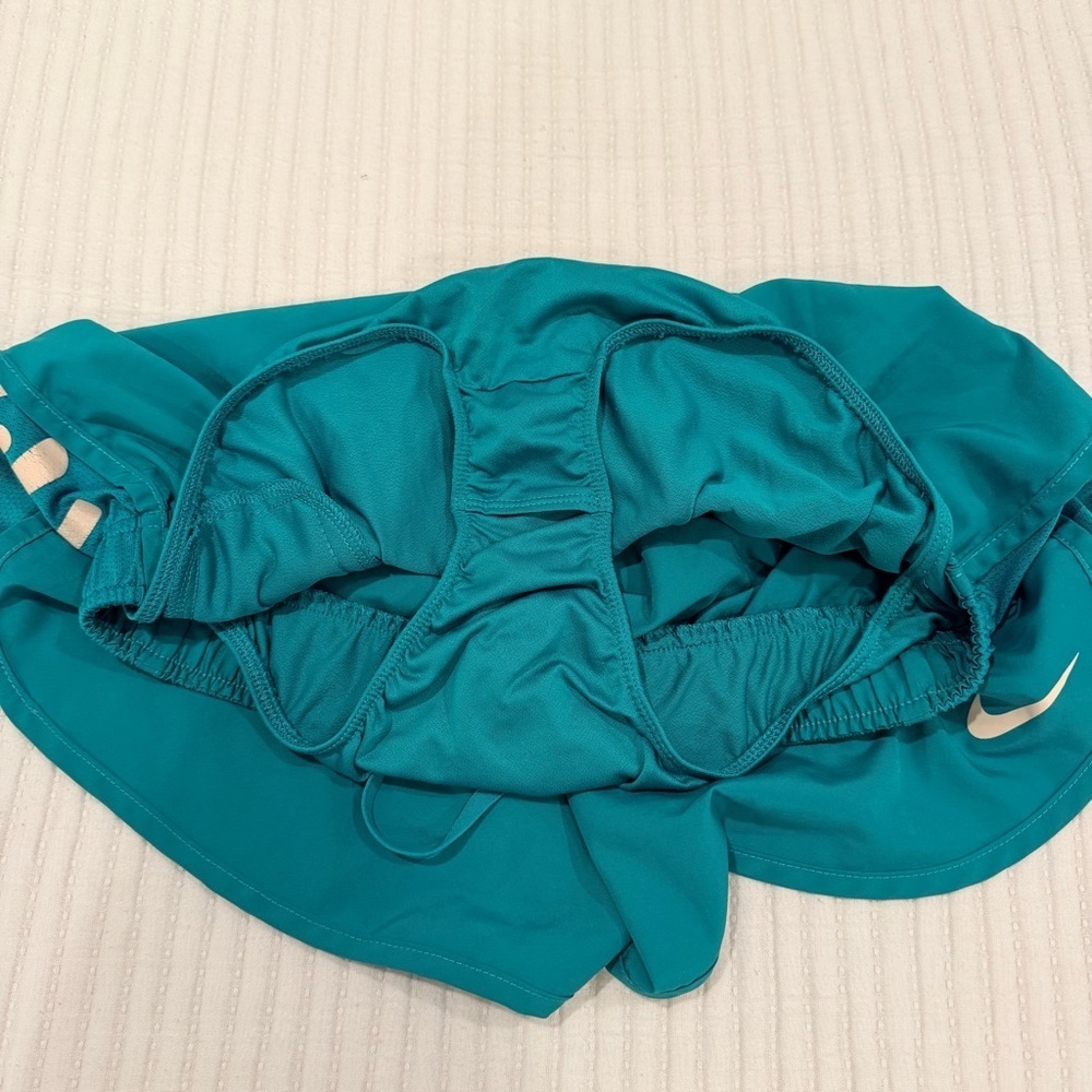 Nike Dri-Fit Green Lined Running Athletic Shorts Women's Drawstring Elastic M - Picture 9 of 13
